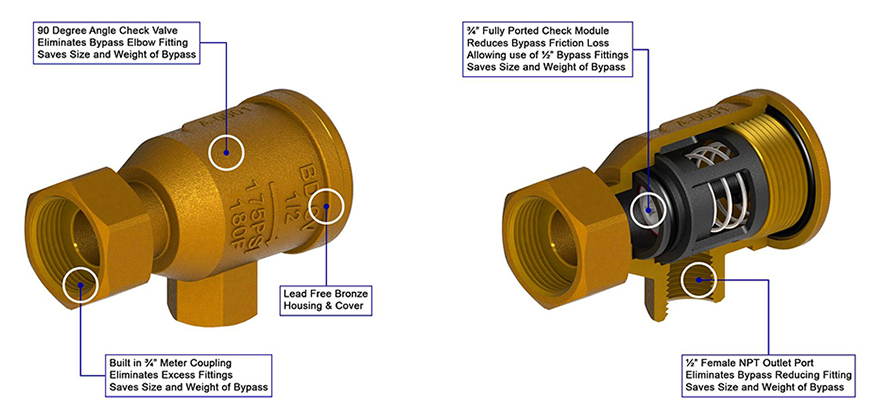 Deringer Bypass Angled Check Valve Image